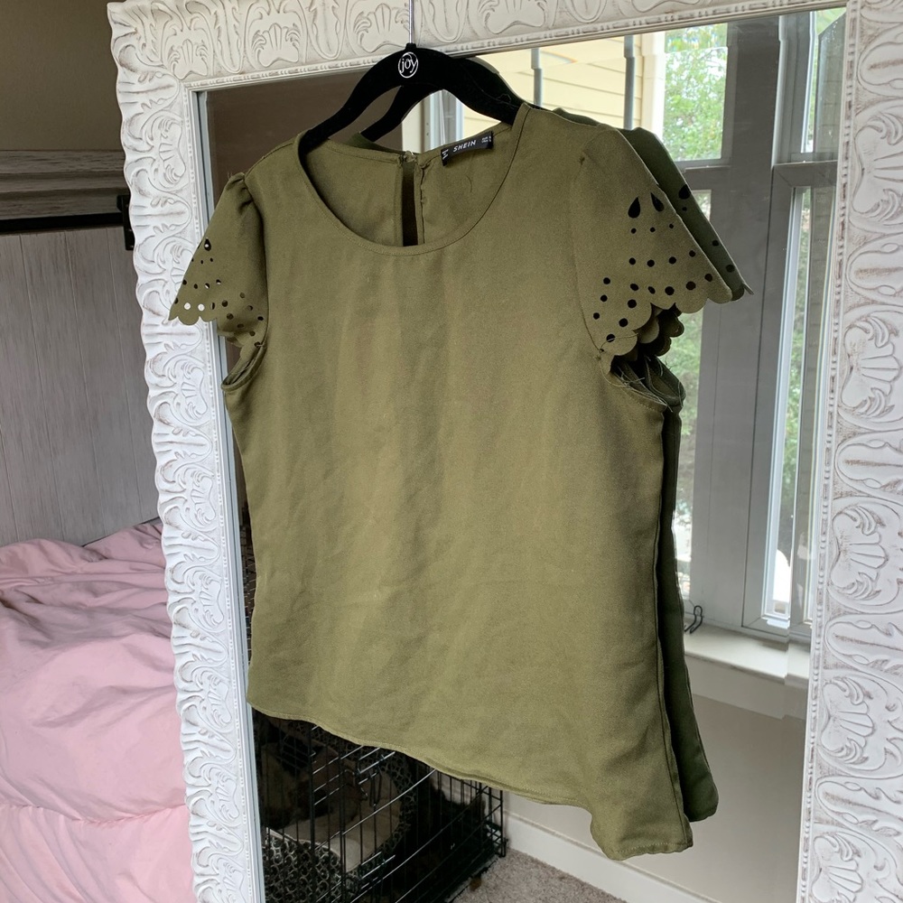 Olive Green Lace Blouse